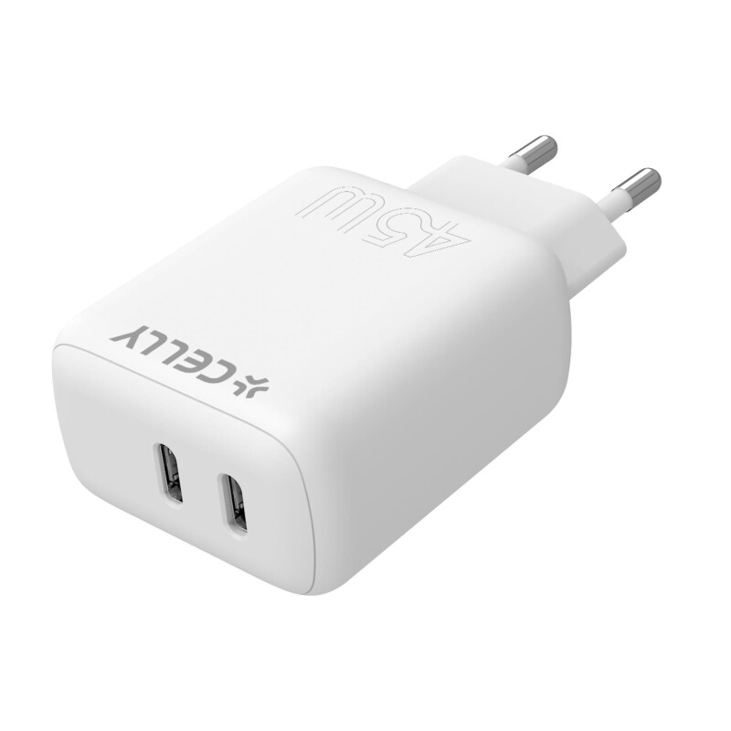 CELLY TRAVEL CHARGER 2 USB-C 45W